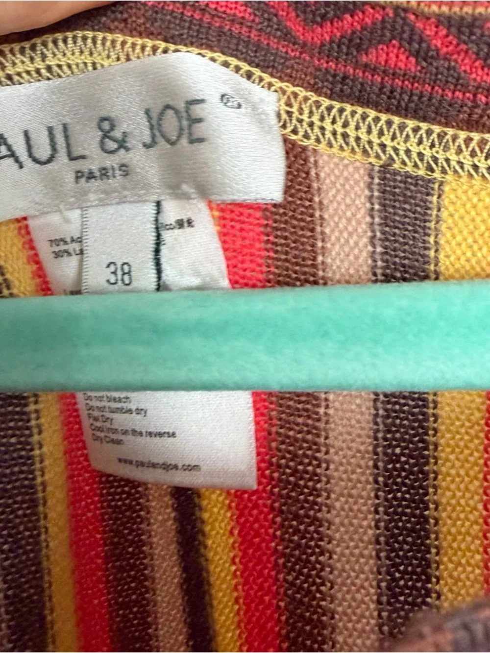 Paul & Joe Striped Knit Undershirt in Red, Yellow, Brown & Cream